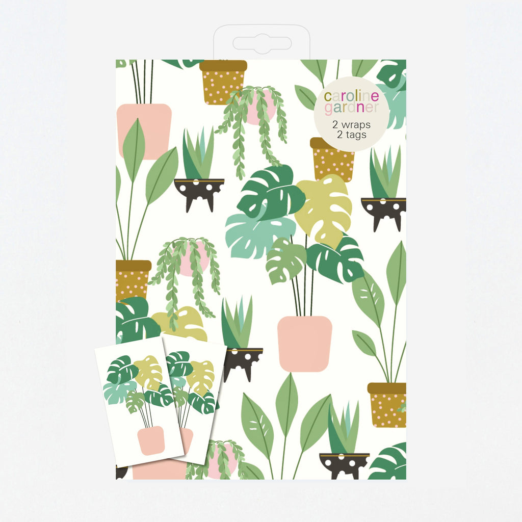 House Plants Sheet Wrap with Tags