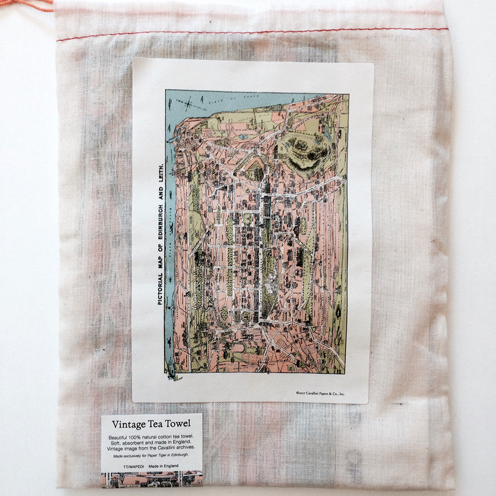 Vintage Map of Edinburgh and Leith Tea Towel