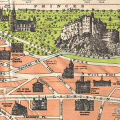 Vintage Map of Edinburgh and Leith Tea Towel