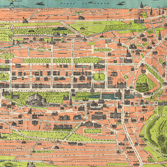 Vintage Map of Edinburgh and Leith Tea Towel