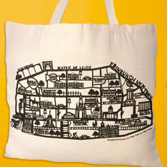 Edinburgh Map Double Sided Tote Bag