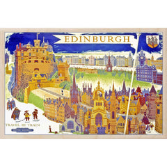 Edinburgh at Night Wooden Postcard