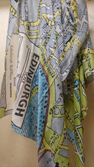 Screen Printed Edinburgh Map Scarf