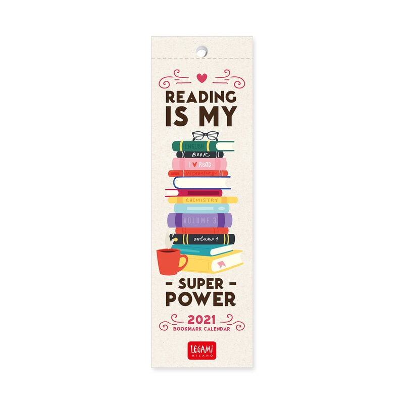Reading Is My Superpower 2021 Bookmark Calendar