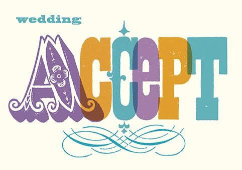 Wedding Accept Typography Card