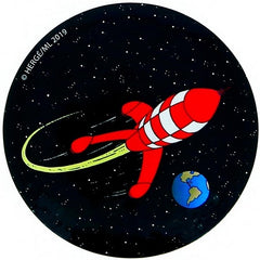 Tintin Rocket Round Magnet