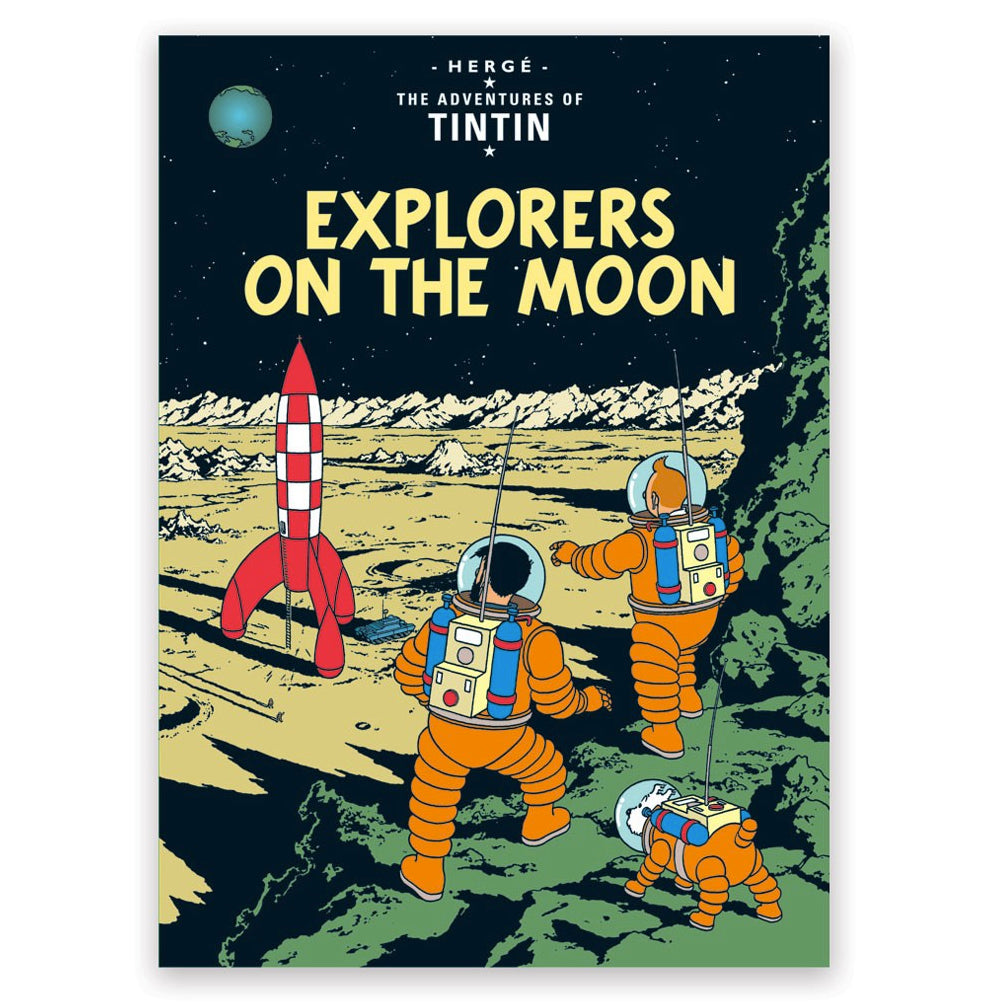 Explorers on the Moon Tintin Postcard