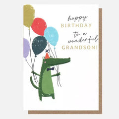 Happy Birthday Grandson Crocodile Card