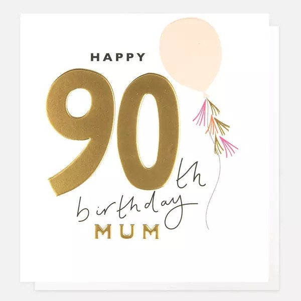 Happy 90th Birthday Mum Balloon Card