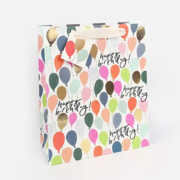 Happy Birthday Multicoloured Balloons Large Gift Bag