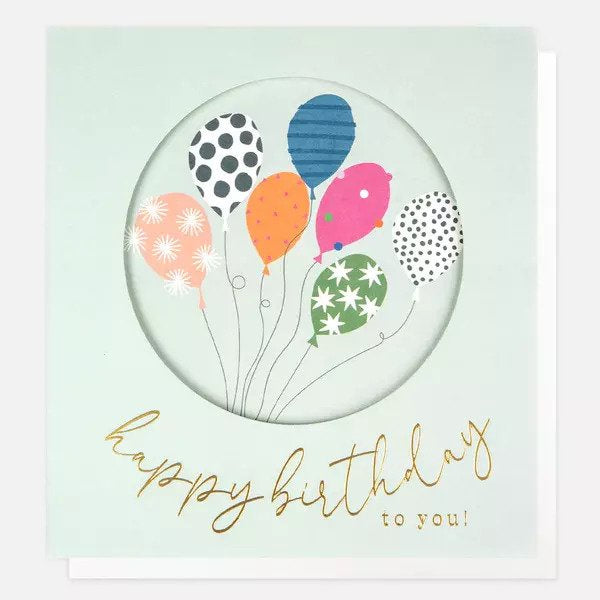Patterned Balloons Happy birthday to You Card