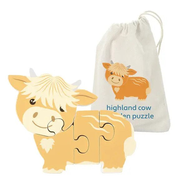Highland Cow Mini Wooden Puzzle