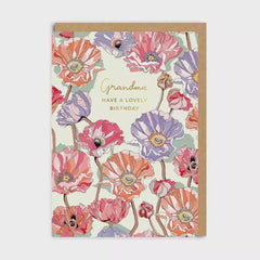 Grandma Poppies Happy Birthday Card