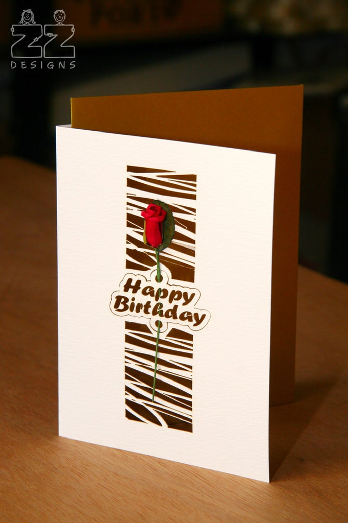 Scribble Lasercut Birthday Card