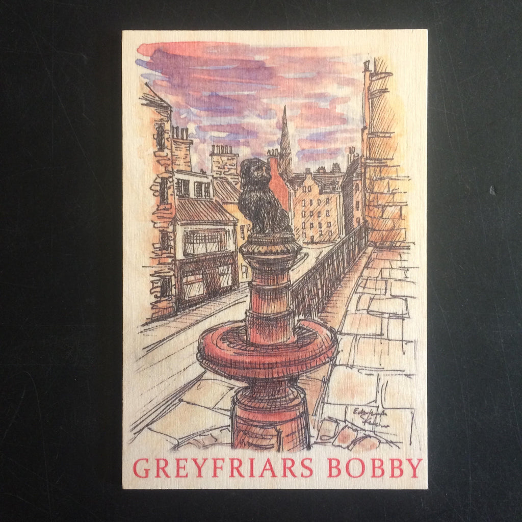 Greyfriars Bobby Wooden Postcard
