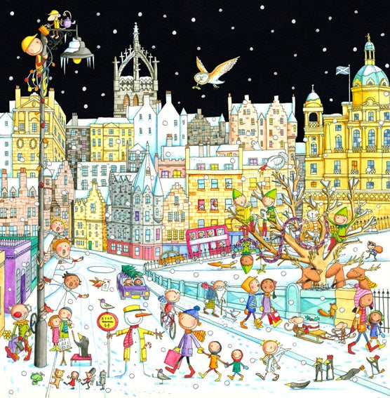A View of the Old Town from Waverley Bridge Pack of Christmas Cards