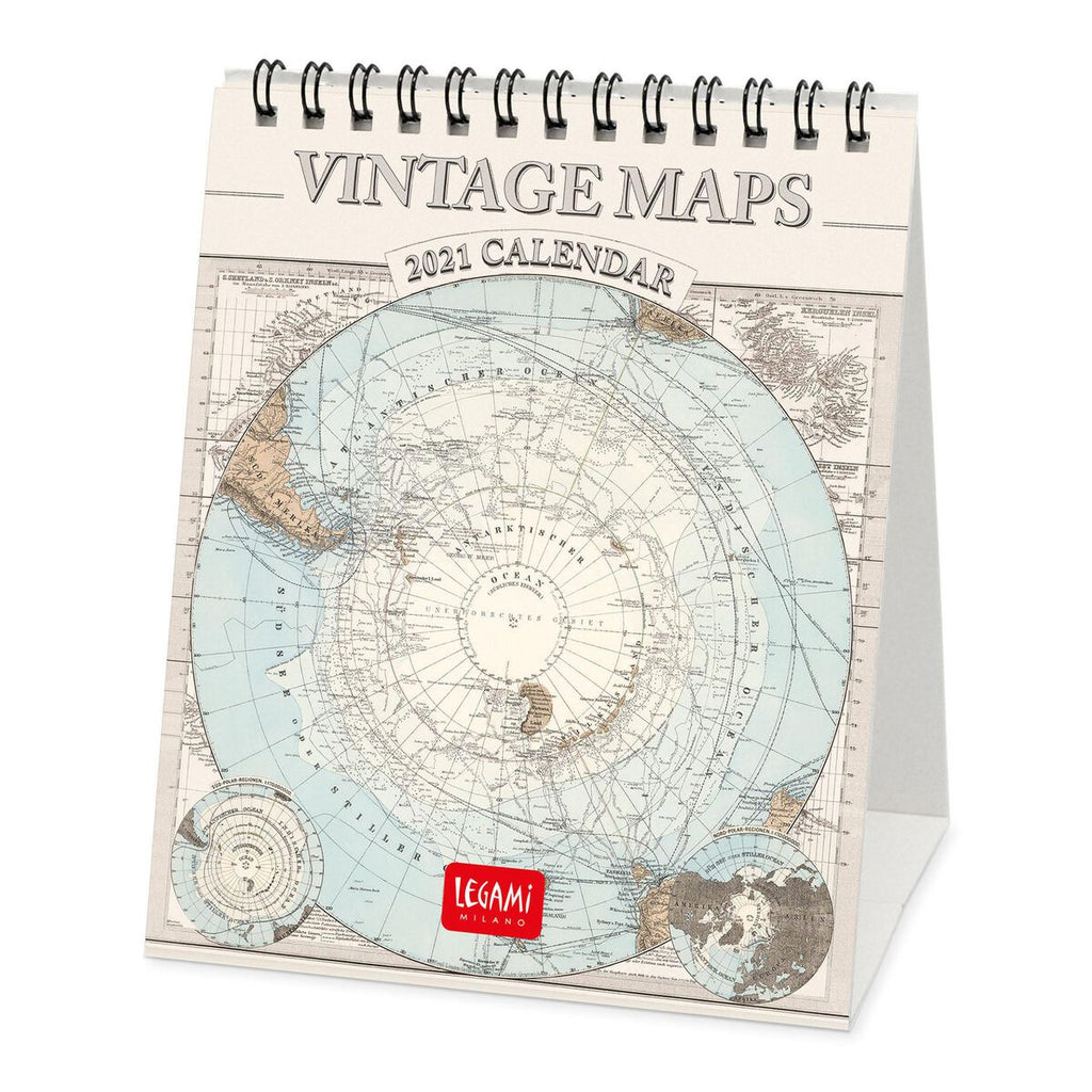 Vintage Maps 2021 Desk Calendar