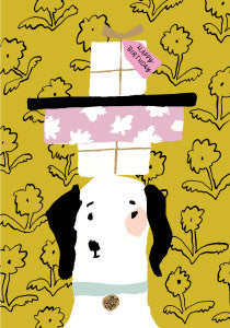 Spotty Dog With Birthday Gift