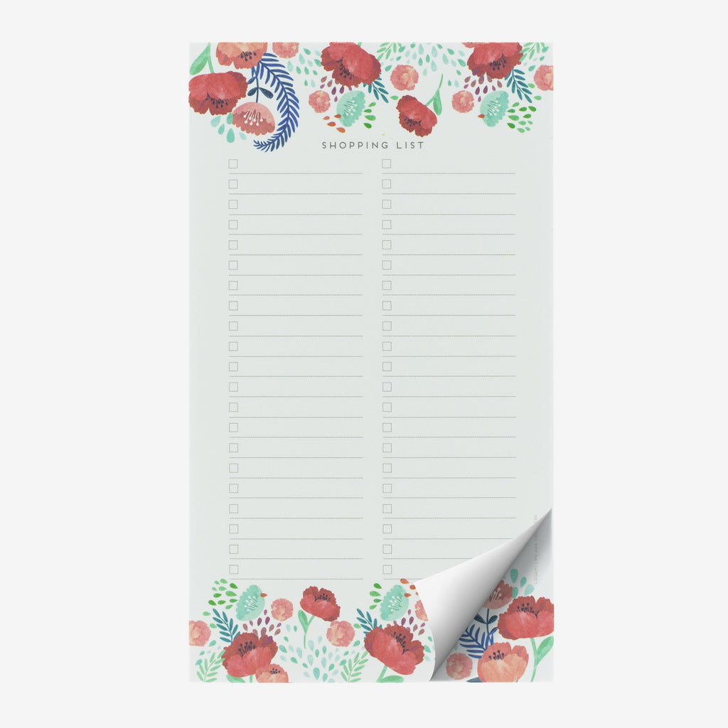 Flowers Shopping List Notepad