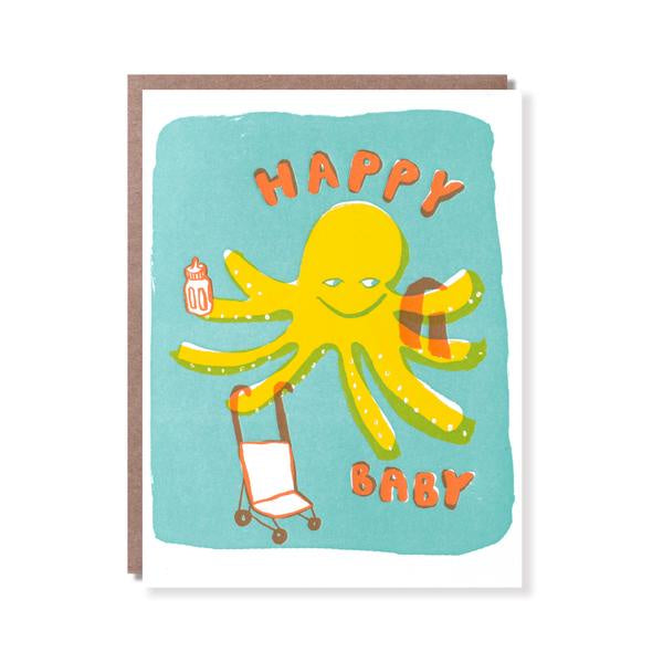 Happy Octopus New Baby Card