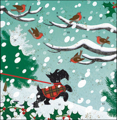Snow Scottie Advent Card