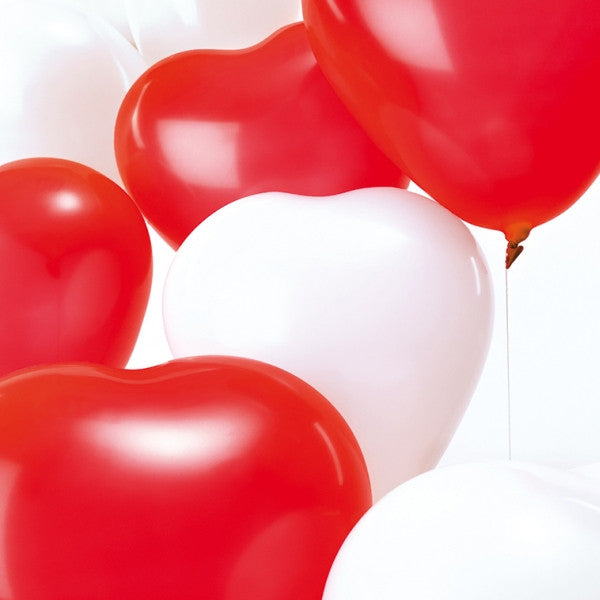 Red Hearts Pack of 12 Balloons