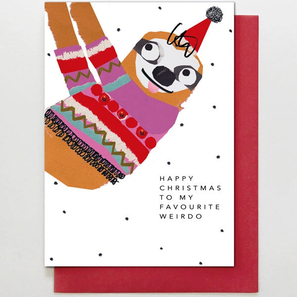 Favourite Weirdo Christmas Sloth Card