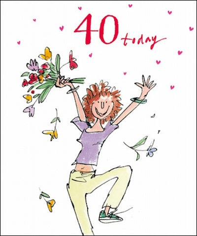 Wonderful Quentin Blake 40th Birthday Card
