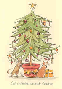 Cat Entertainment Centre Christmas Card