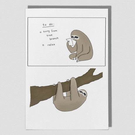 Sloth To Do List Card
