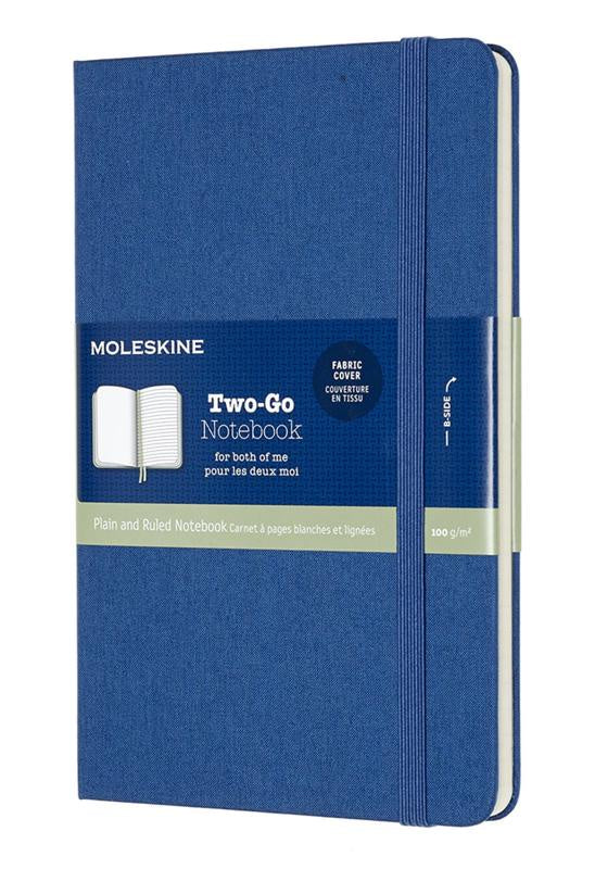 Moleskine Medium Plain And Rules Two-Go Lapis Blue Notebook