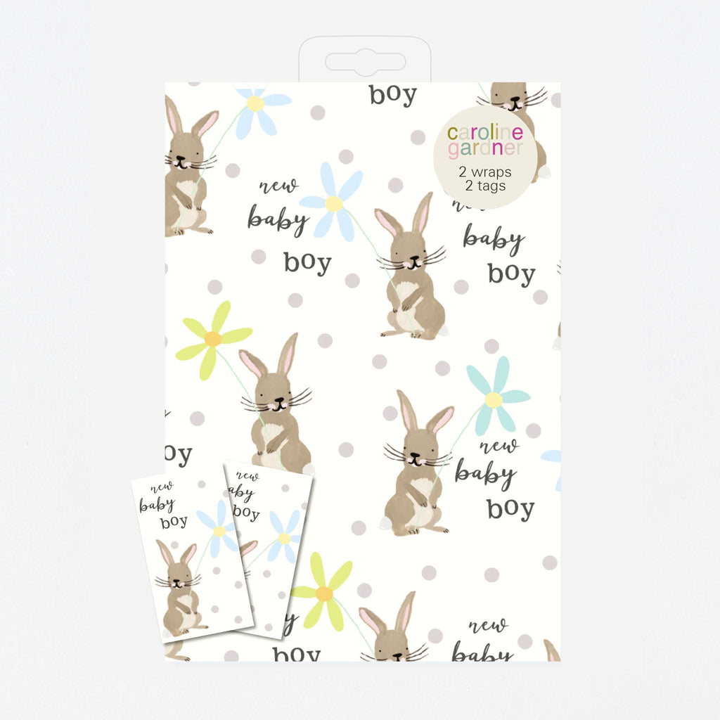 New Baby Boy Bunnies Sheet Wrap with Tags
