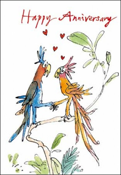 Lovebirds Quentin Blake Anniversary Card