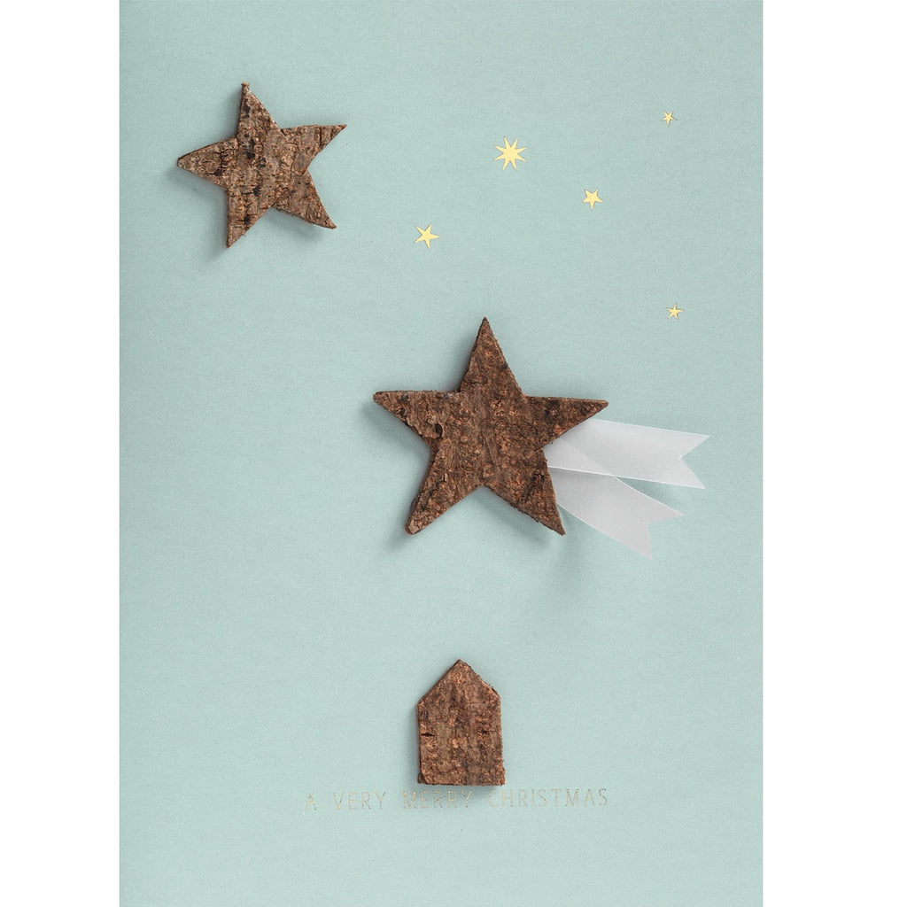 A Very Merry Christmas Wooden Star Card