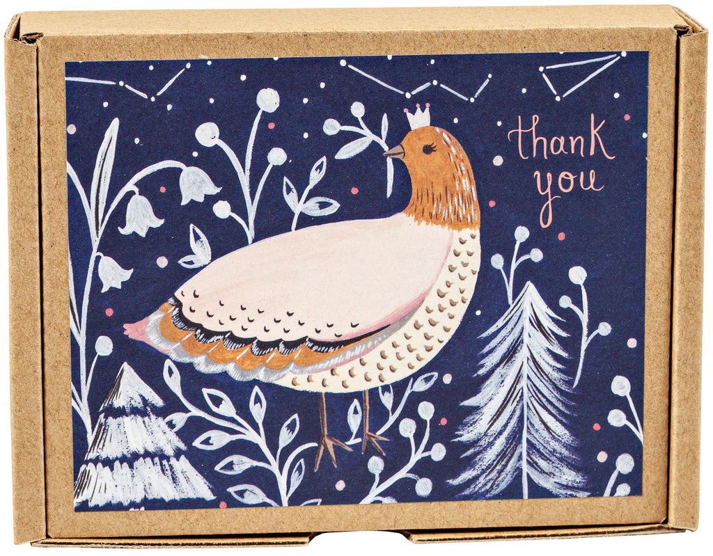 Winter Bird Thank You Card Pack
