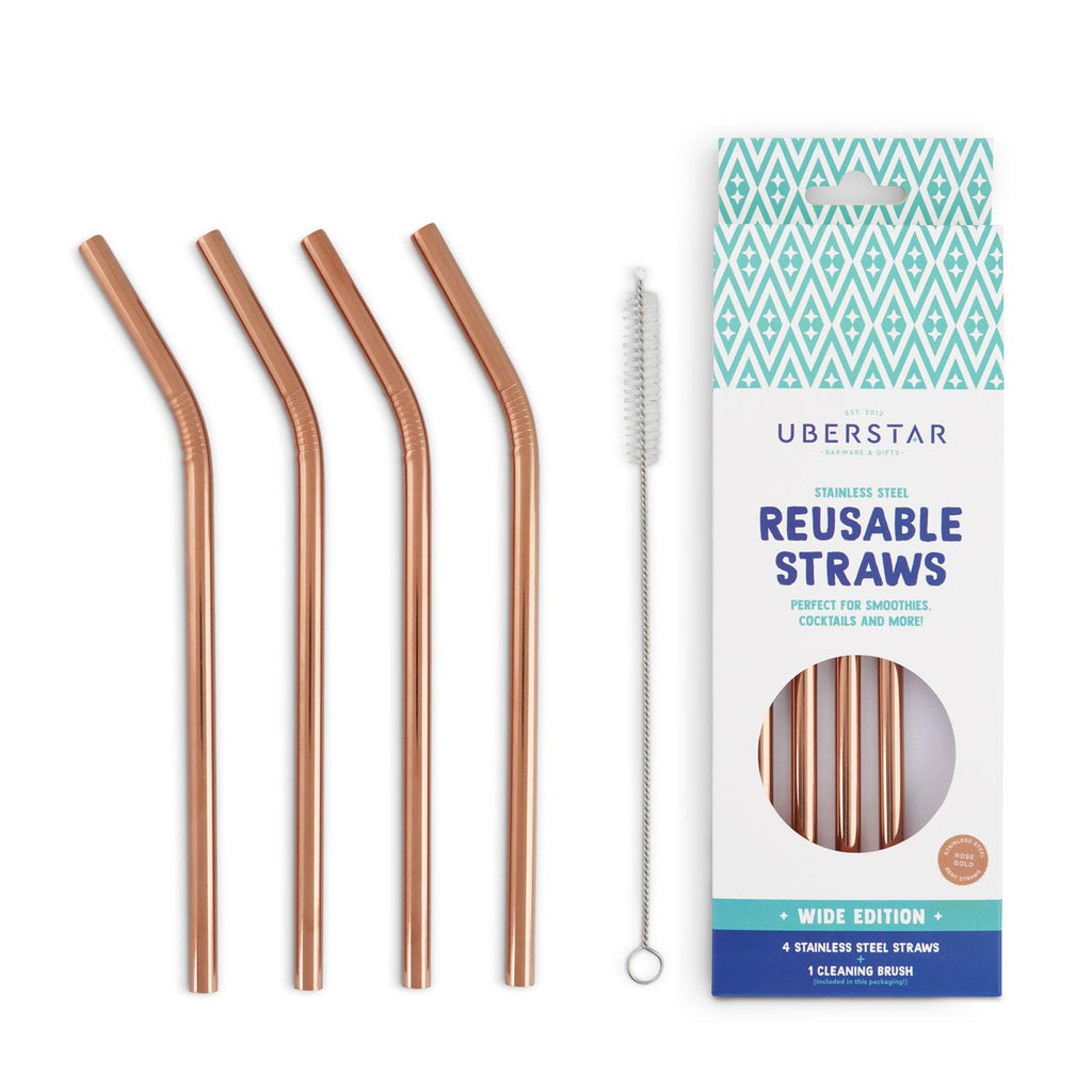 Uberstar Reusable Straws - Rose Gold