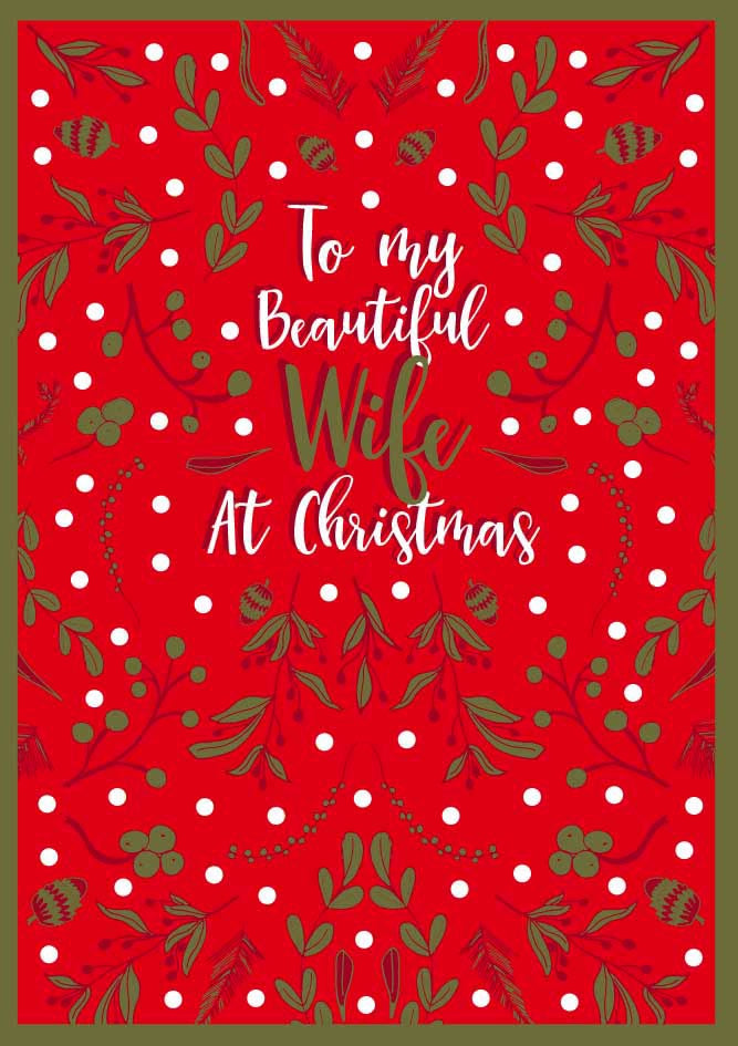 Beautiful Wife Red Christmas Card