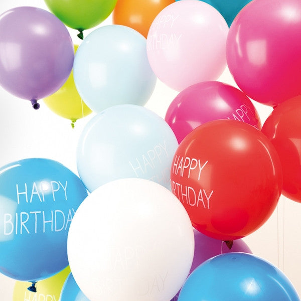 Happy Birthday Print Pack of 12 Balloons