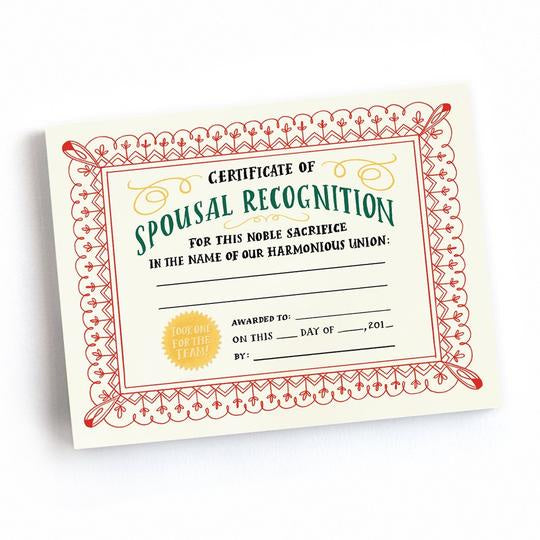 Spousal Recognition Award Notepad
