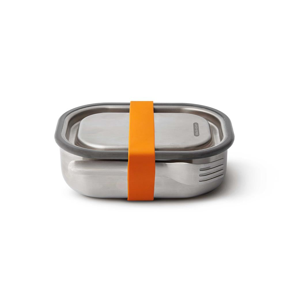 Stainless Steel & Orange Lunch Box Small