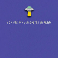 Favourite Human Enamel Pin Badge Card