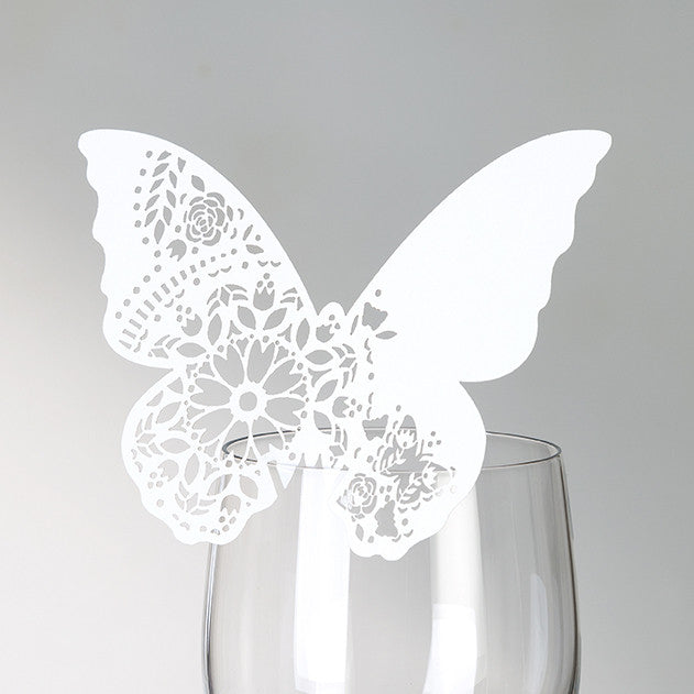 White Butterfly Placecard Pack