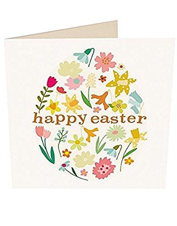 Happy Easter Floral Egg Card