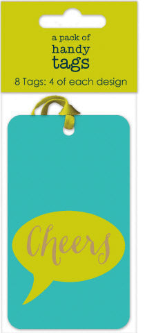 Cheers Thank You Blue Gift Tags Pack of 8