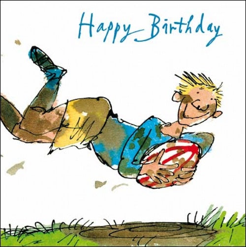 Rugby Fun Quentin Blake Birthday Card