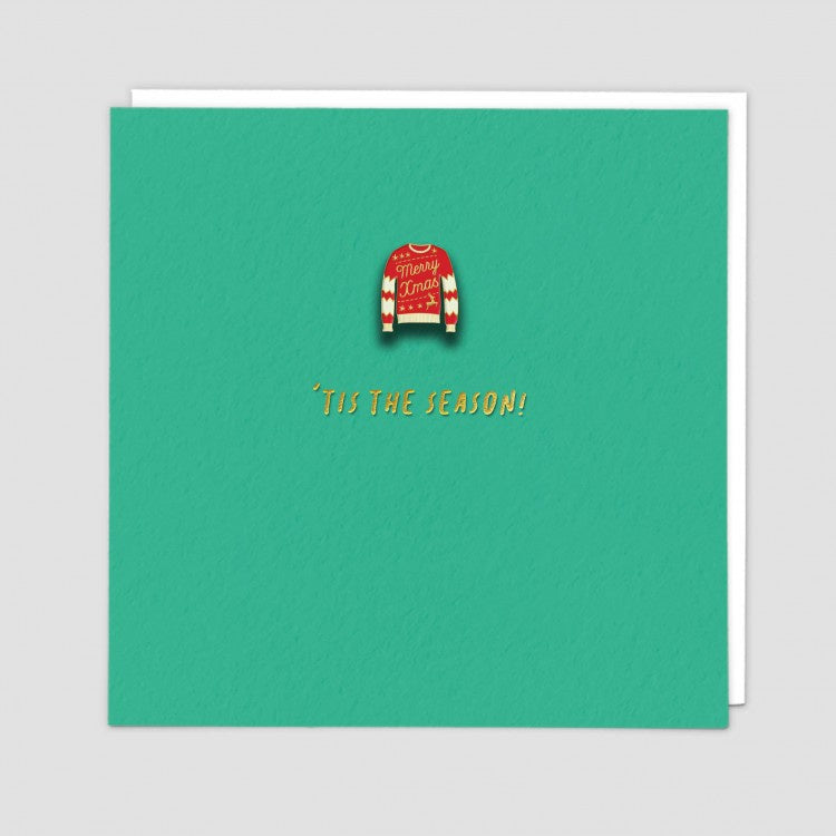 Tis The Season! Christmas Jumper Enamel Pin Badge Card