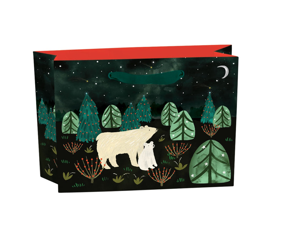 Polar Bear Northern Lights Landscape Gift Bag