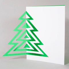 Green Cut Out Christmas Tree Card