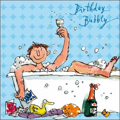 Bubbly Bath Quentin Blake Birthday Card