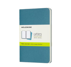 Moleskine Cahiers Set of 3 Plain Pocket Journals Brisk Blue